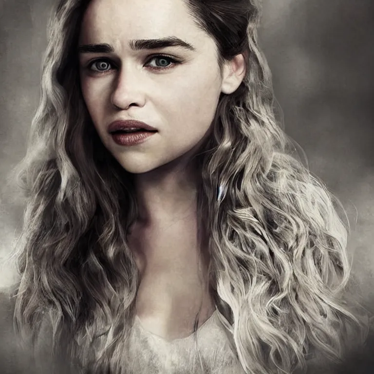 Image similar to Emilia Clarke, beautiful digital art