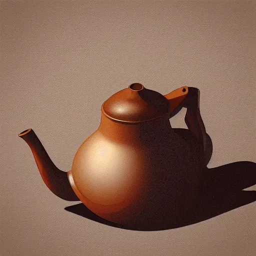 Prompt: teapot : 1, wood : 7 by zaha hadid in sparth style # artstation