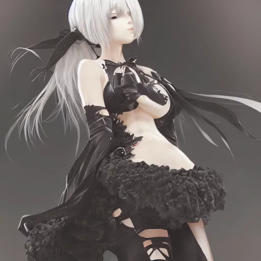 Prompt: Yukari yuzuki eclipse as 2B nier automata, cute, intricate, elegant, highly detailed, digital painting, 4k, HDR, concept art, smooth, sharp focus, illustration,