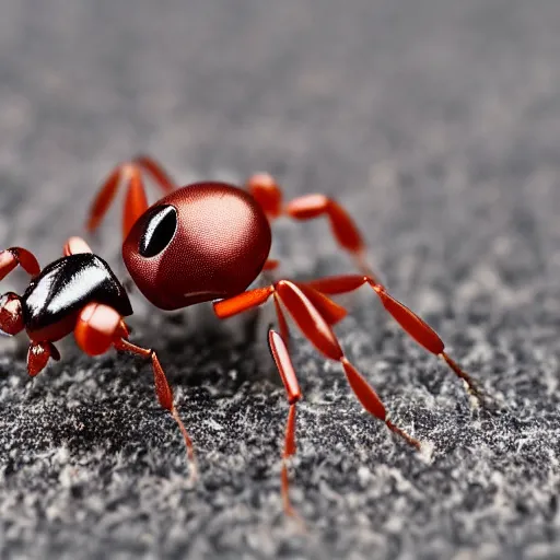 Image similar to a tiny robot ant drone on someone's head. macro photograph.