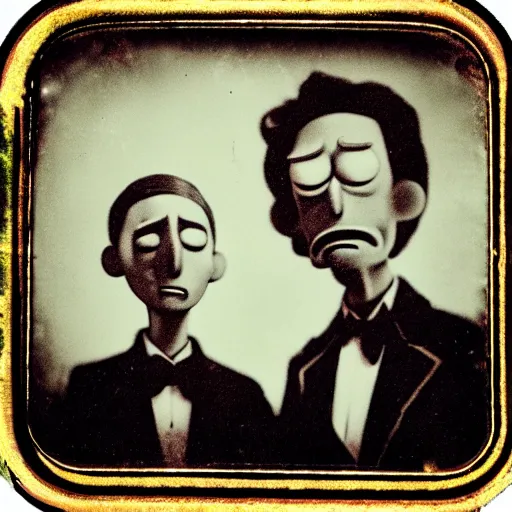 Image similar to tintype photo of “ rick and morty ”