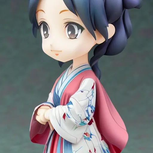 Prompt: beautiful water color concept art of face detailing cute nendoroid girl in the style of hokusai , toon rendering, close-up, no shade, modern art, kyoto animation