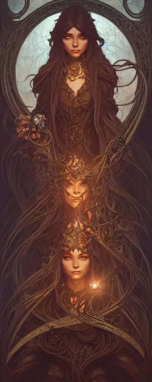 Image similar to dark crystal art nouveau, D&D, fantasy, intricate, elegant, highly detailed, digital painting, artstation, concept art, matte, sharp focus, illustration, hearthstone, art by Artgerm and Greg Rutkowski and Alphonse Mucha