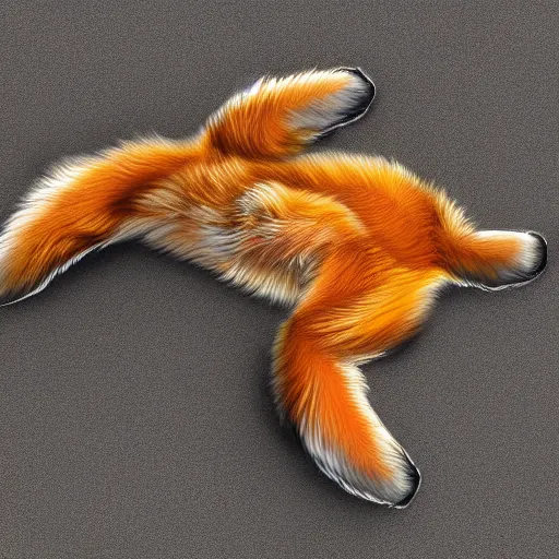 Image similar to underside of a fox paw, fluffy feet, paw pads, anatomically correct vulpine, super realism, 4 k digital art