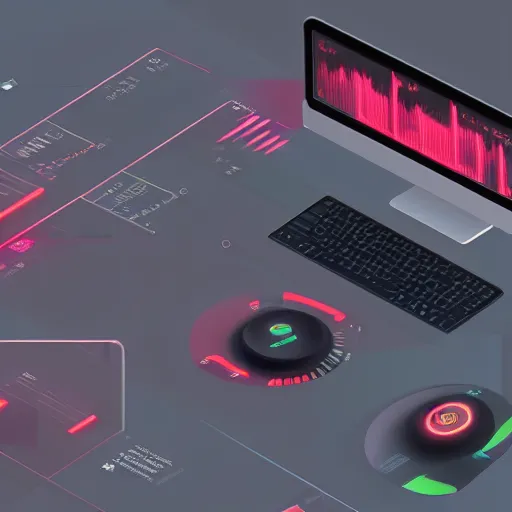 Image similar to a computer UI designed by Ash Thorp.