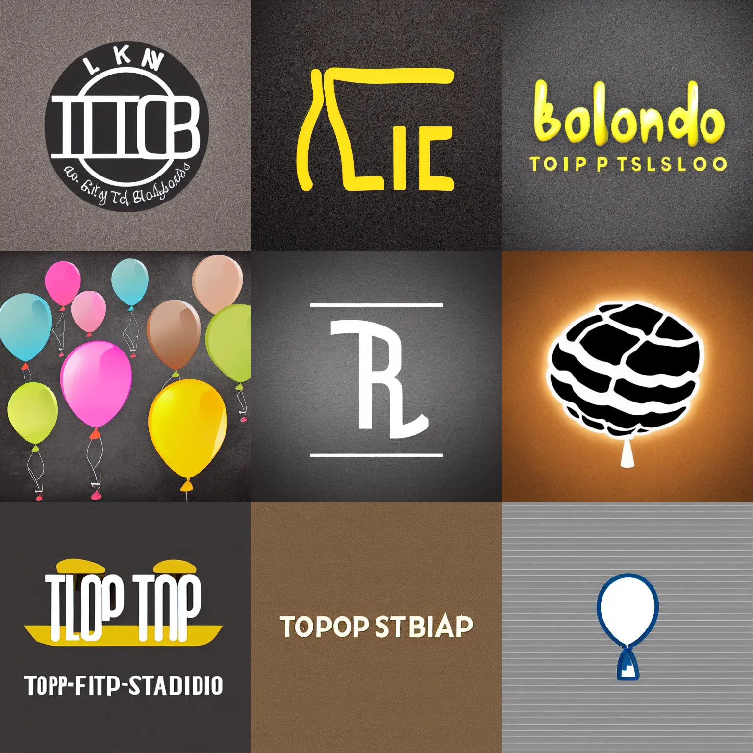 Prompt: logo for “Balloon Top Studio”