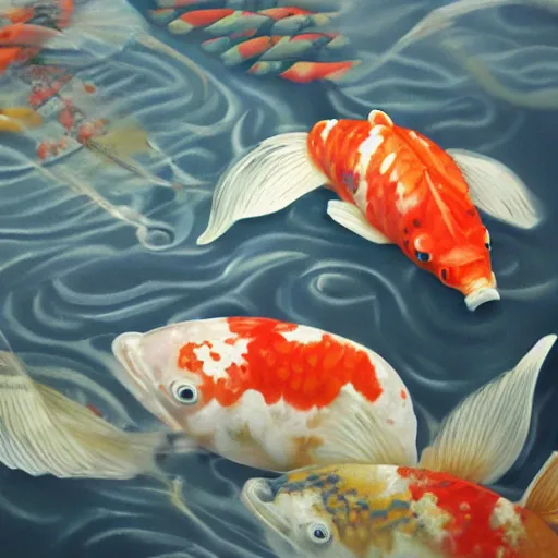 Prompt: koi fish detailed highly realistic