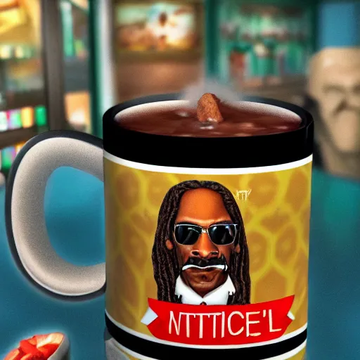 Prompt: a photorealistic photograph of a Trader Vic's mug in the style of Snoop Dogg at a tiki bar - Trending on Artstation, featured on Behance, well-rendered, Unreal Engine, 4K HD