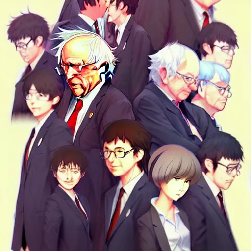 Image similar to bernie sanders, portrait shinkai makoto studio ghibli studio key hideaki anno sakimichan stanley artgerm lau rossdraws james jean marc simonetti elegant highly detailed digital painting artstation pixiv