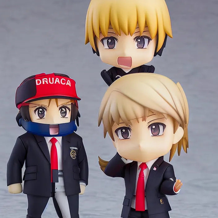 Prompt: An Anime Nendoroid of Donald Trump, Product Photo, 8k, Sharp photo