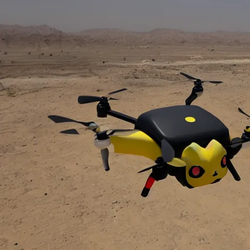 Image similar to pikachu drone in the middle east