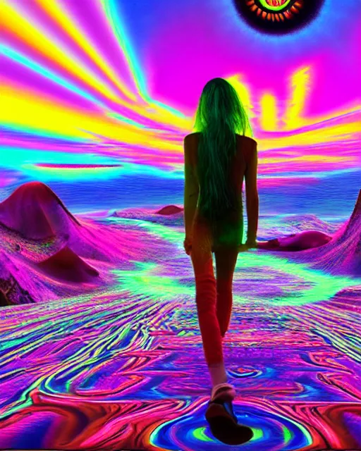 Prompt: psychedelic trip with humans the future, 8k, ultra realistic