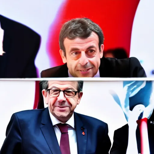 Image similar to jean luc melenchon is spanking emmanuel macron, by easo andrew