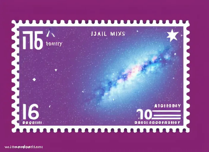 Image similar to a minimalistic isometry of milky way galaxy as a postage stamp