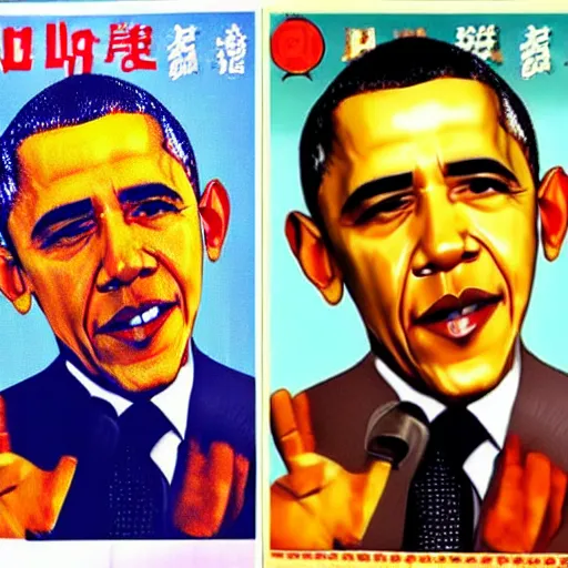 Image similar to barack obama in a chinese propaganda poster