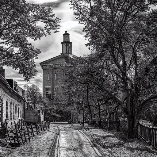 Prompt: harpers ferry, photorealistic, 8k, award winning, black and white