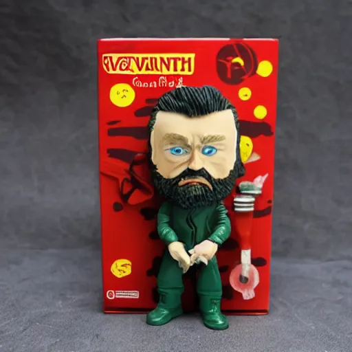 Image similar to van gogh, stop motion vinyl action figure, plastic, toy, butcher billy style