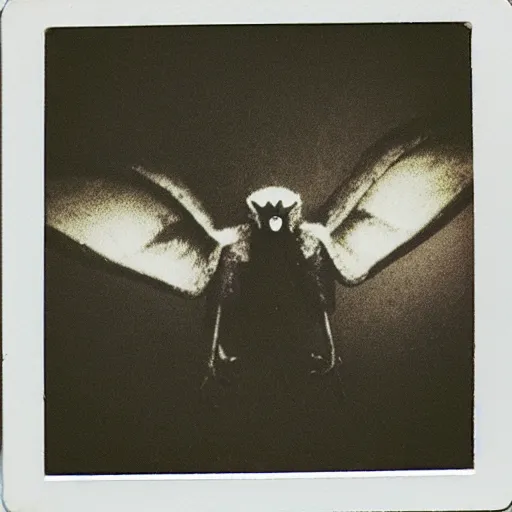 Image similar to Polaroid photo of mothman