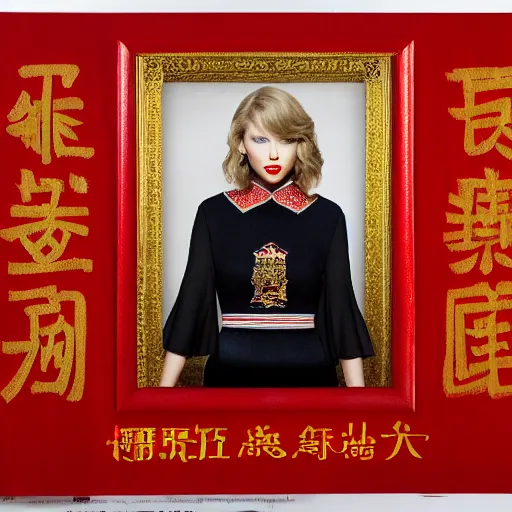 Prompt: professional portrait of Taylor Swift wearing a Chinese Red Guard uniform, highly detailed, highly intricate, 8k,