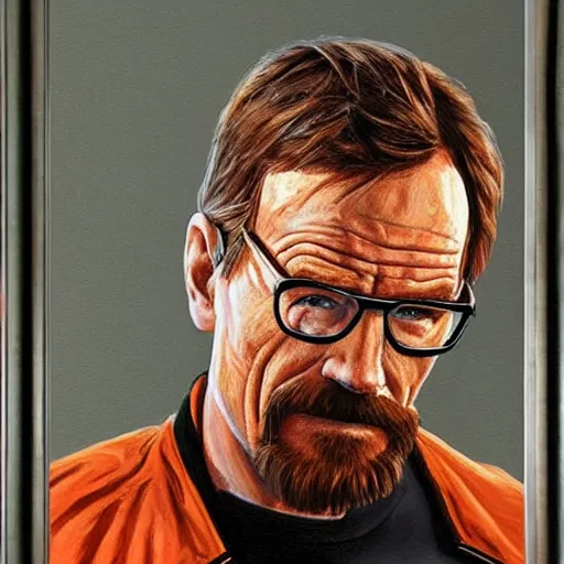 Image similar to bryan cranston as Gordon freeman, painting, full body