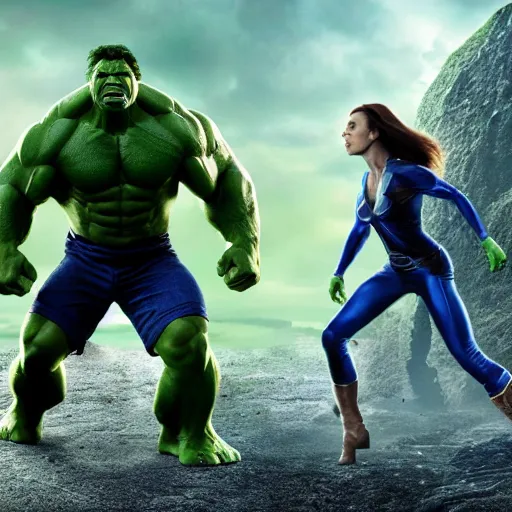 Prompt: dwayne johnson as incredible hulk, marvel cinematic universe, mcu, 4 k, raw, green skin, in - frame,