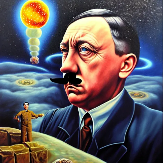 an oil on canvas portrait painting of adolf hitler, | Stable Diffusion ...