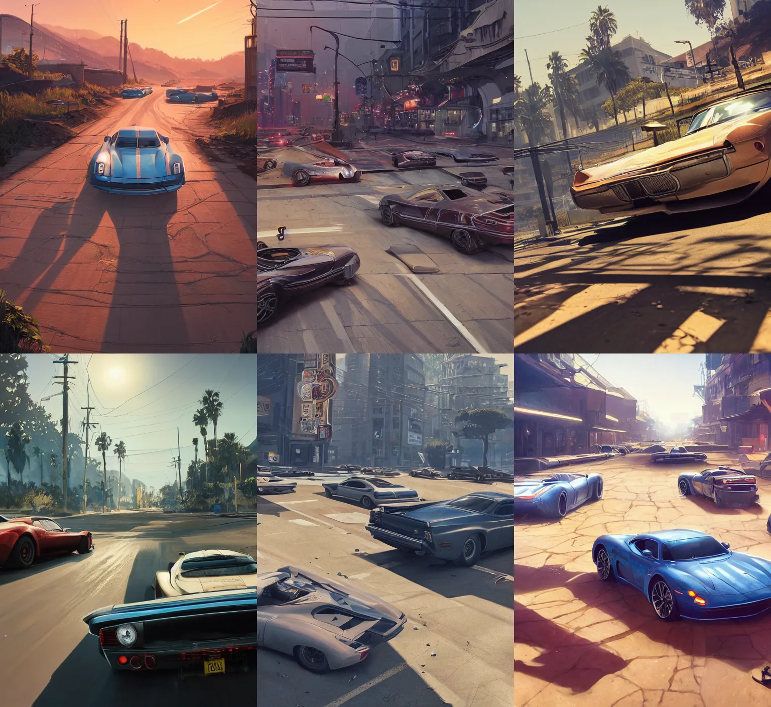 Prompt: highly detailed vanishing - point cars, in gta v, stephen bliss, unreal engine, fantasy art by greg rutkowski, loish, rhads, ferdinand knab, makoto shinkai and lois van baarle, ilya kuvshinov, rossdraws, tom bagshaw, global illumination, radiant light, detailed and intricate environment