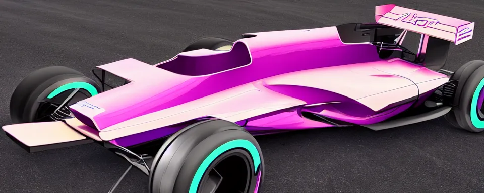 Prompt: synthwave formula one car