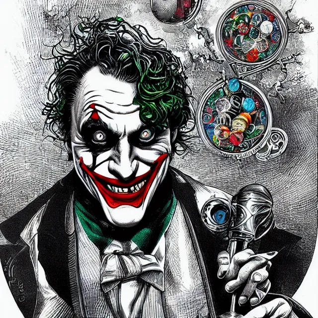 the joker playing pool, by ernst haeckel, artgerm, | Stable Diffusion