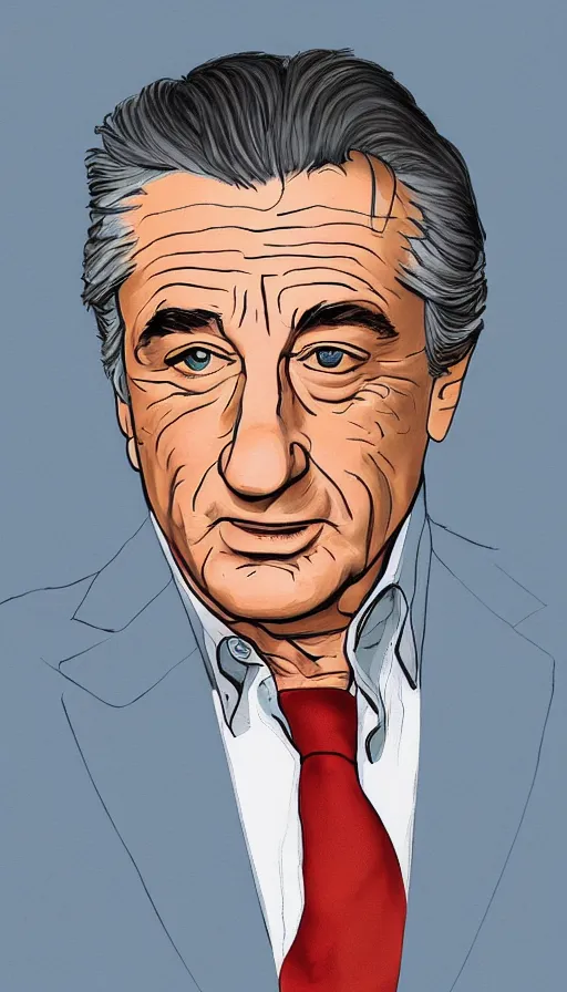 Image similar to portrait of Robert DeNiro, full height, accurate human anatomy