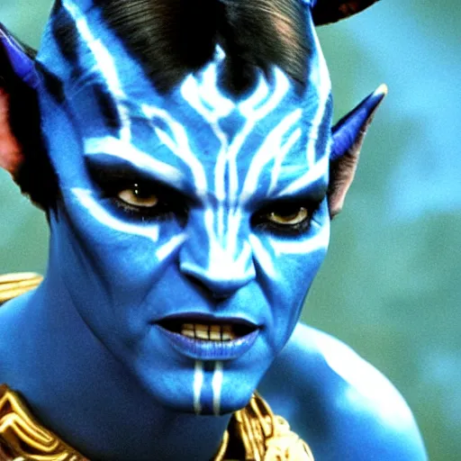 Prompt: jack nicholson as neytiri in avatar