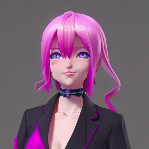 Prompt: stunningly beautiful omnipotent megalomaniacal anime goddess with porcelain skin, pink hair and mesmerizing cyan eyes, symmetrical perfect face smiling in a mischievous, devious and haughty way while looking down upon the viewer, mid view, hyperdetailed, unreal engine 5, 8 k