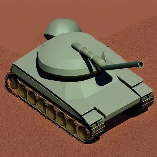 Prompt: Low polygpm render of a tank on a white background, isometric 3d, ultra HD