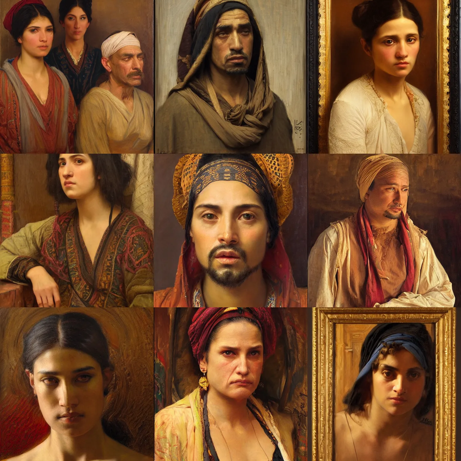 Prompt: orientalism face portrait look of disgust by Edwin Longsden Long and Theodore Ralli and Nasreddine Dinet and Adam Styka, masterful intricate art. Oil on canvas, excellent lighting, high detail 8k