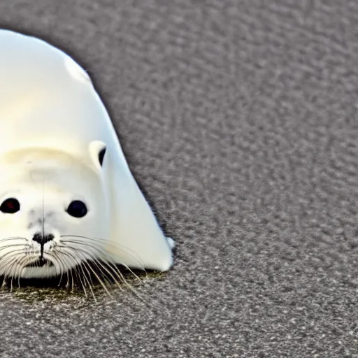 Image similar to photo of a harp seal with the face of a cat