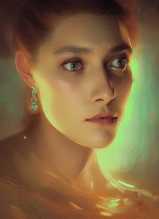 Image similar to a highly detailed photo of very intricate female face portrait, futurism, rococo cyber neon lighting, detailed futuristic fibonacci jewelry, profile posing, hyper photorealistic, trending in pinterest, cinematic, 4 k ultra hd, by denis villeneuve tom anders zorn hans dragan bibin thoma greg rutkowski ismail inceoglu illustrated sand storm alphonse mucha