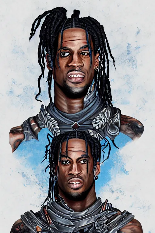 Image similar to an in game portrait of travis scott as hades, art by jen zee.