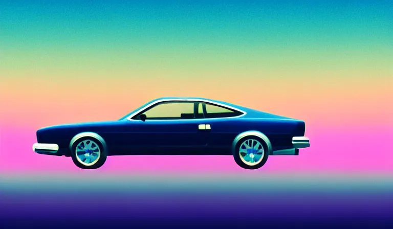 Prompt: a beautiful, minimal. sharp focus, and immaculate ford brono. vaporwave ombre rendering. outrun style. rocket on the launch pad in the style of a travel poster. trending on artstation. recommended for you behance. by chris moore. by edward hopper. ambient occlusion. digital matte painting. metropolis filmic. gotham city.