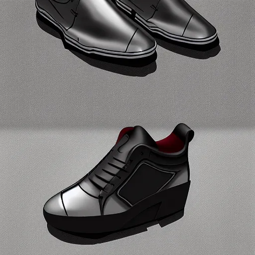 Prompt: solar powered shoes, concept art, product design