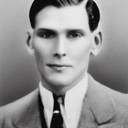 Image similar to A photograph portrait of Jerma985 wearing a suit with short slicked hair in the early 1930s, taken in the early 1930s, grainy, taken on a early 1930s Kodak Camera, realistic, hyperrealistic, very realistic, highly detailed, very detailed, extremely detailed, detailed, digital art, trending on artstation