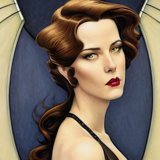 Prompt: a streamline moderne, ( art nouveau ), portrait in the style of charlie bowater, and in the style of donato giancola, and in the style of charles dulac. intelligent, beautiful face. symmetry, ultrasharp focus, dramatic lighting, semirealism, intricate symmetrical ultrafine background detail.