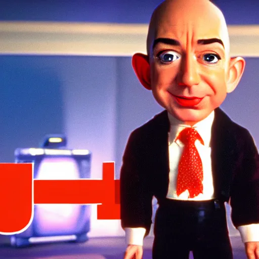 Image similar to Jeff Bezos as Mini-Me in Austin Powers, screen capture, 4k