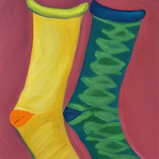 Prompt: a painting of a perfect sock