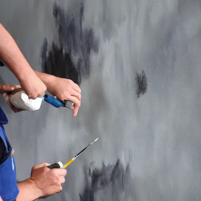 Prompt: A painter making a gray blob