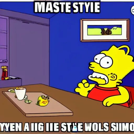 Image similar to cat in style of simpsons