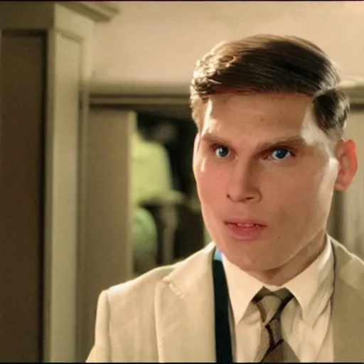 Image similar to Live Action Still of Jerma in Animal House, real life, hyperrealistic, ultra realistic, realistic, highly detailed, epic, HD quality, 8k resolution, body and headshot, film still