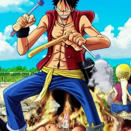Image similar to a portrait of new movie based on one piece mange called one piece the last islamd, which keanu reves as gold d roger, hyper - realistic, hdd, real movie spoiler