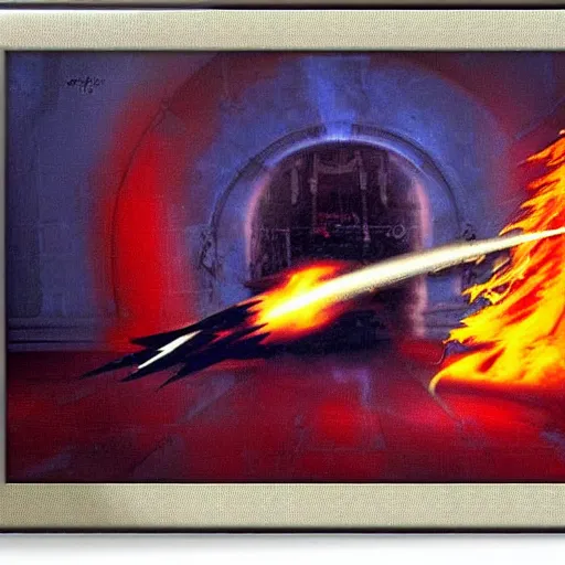 Image similar to fireblast by Salvidor Dali,