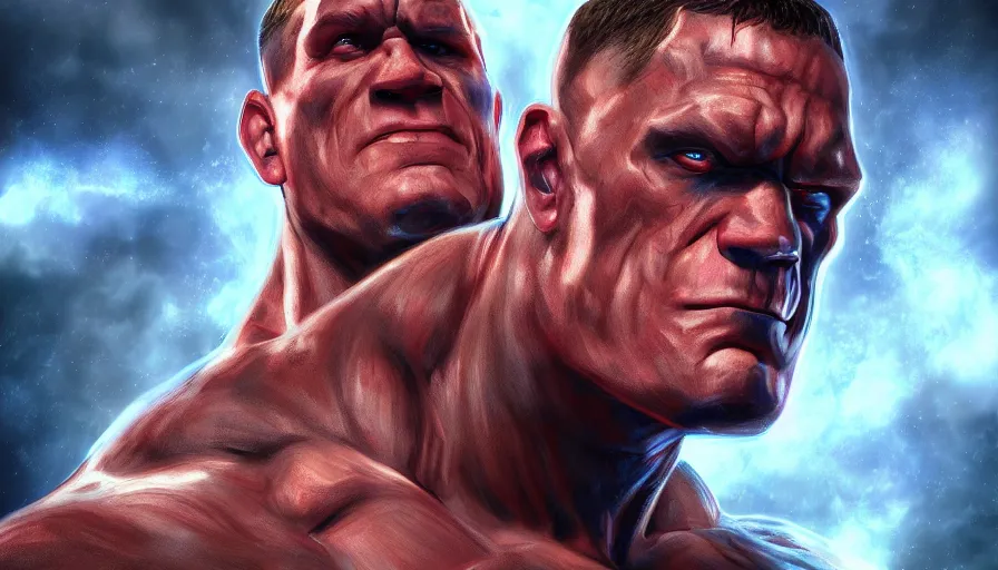 Prompt: Digital painting of John Cena as Darkseid, hyperdetailed, artstation, cgsociety, 8k