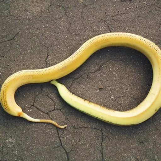 Prompt: a really long banana snake